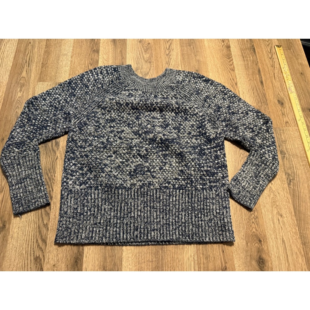 Universal Thread Sweater Women Size XL Blue Marled Knit Raglan Crewneck Pullover
